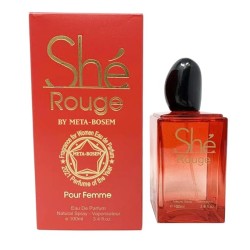 META-BOSEM SHE ROUGE, 3,4 onces liquides, eau de parfum en spray pour femme, romantique et sensuel,