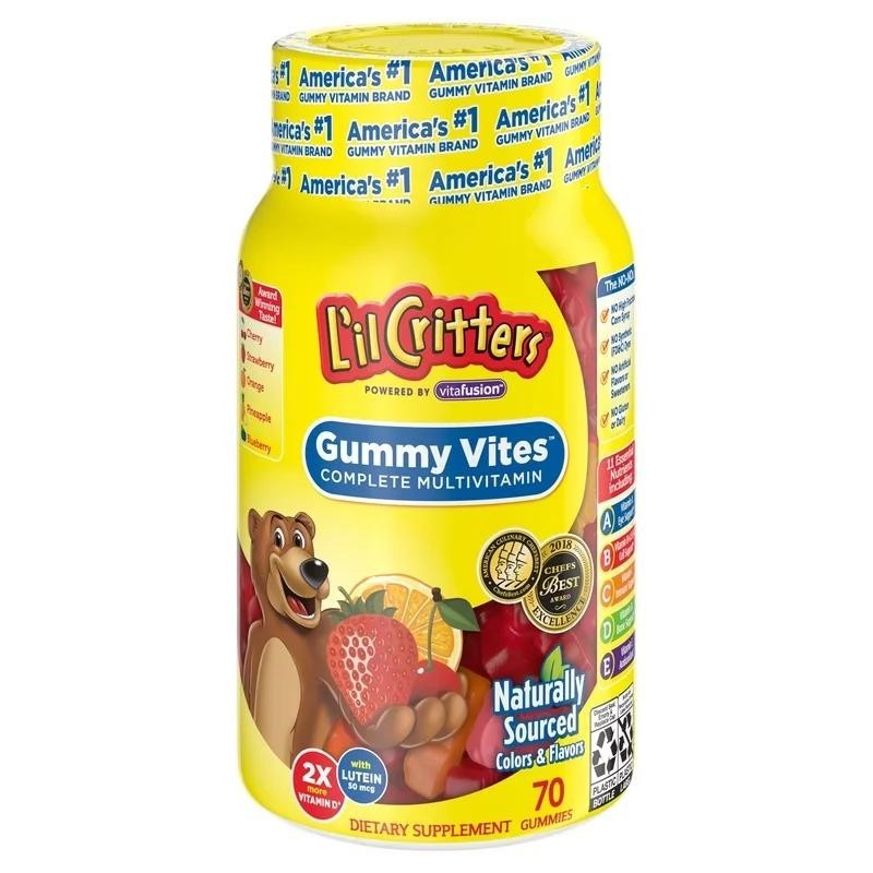 L’IL CRITTERS Gummy Vites Daily Gummy Multivitamin for Kids, Vitamin C, D3 for Immune Support 70 Gummies