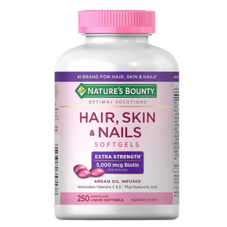 Nature's Bounty CHEVEUX PEAU et ONGLES 250 gélules Multivitamines 5000 mcg Biotine