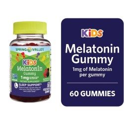 Spring Valley Kids Melatonin Gummies, Raspberry, 1 mg, 60 Count - Sleep Support